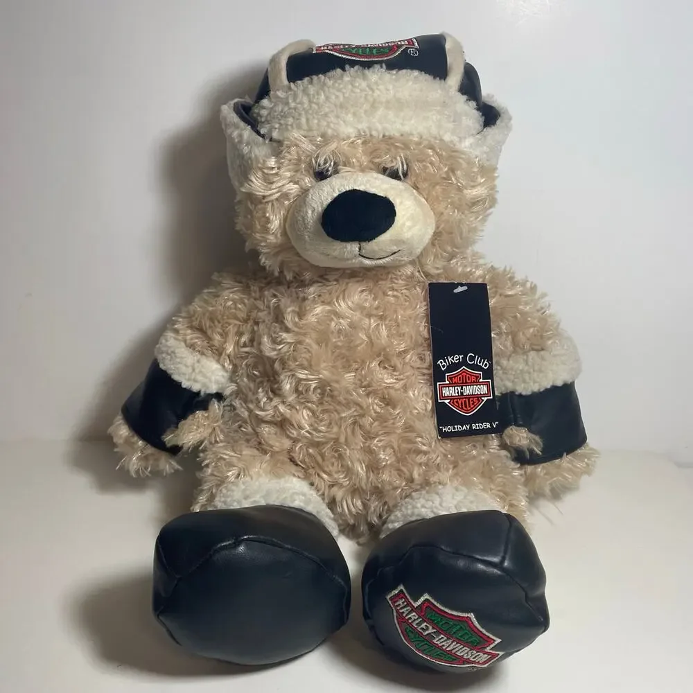 NWT Harley Davidson Biker Club Holiday Rider Teddy Bear Stuffed Animal Plush